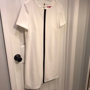 Betsey Johnson white dress with black strip